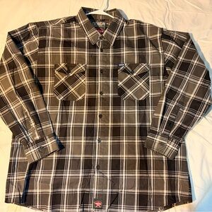 DIXXON Men's Charcoal and White Plaid Shirt